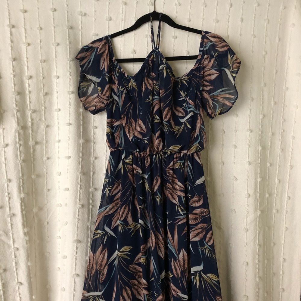 Navy Printed Maxi Dress